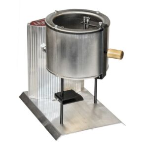 Industrial lead melting pot with wooden handle