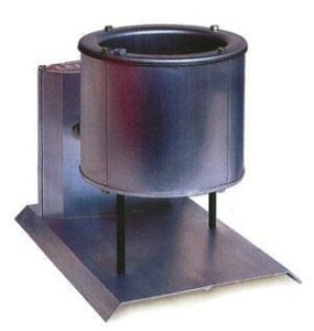 Industrial centrifuge machine with metal drum.
