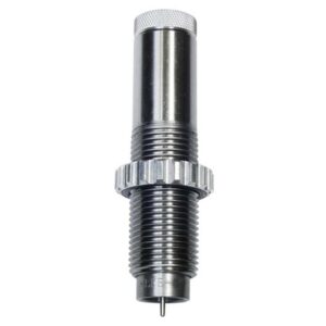Metal die tool with threaded design for reloading.