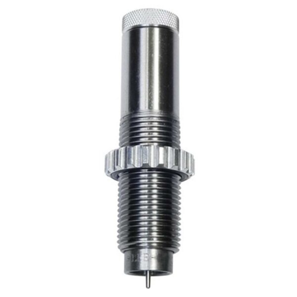 Metal die tool with threaded design for reloading.