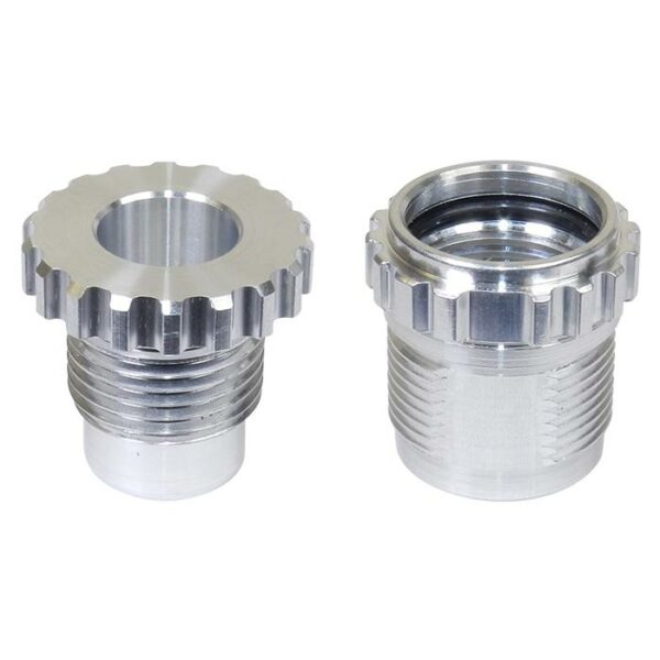 Metal hose connectors, threaded and grooved