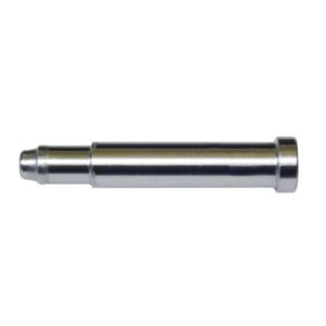 Metal cylindrical pin on white background.