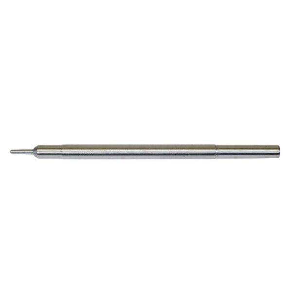 Metal pen refill on white background.