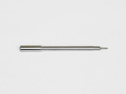 Thin metal rod on white background