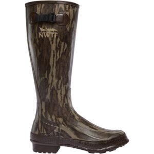 Camouflage rubber boot with buckle