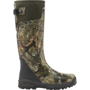 Camouflage hunting boot with waterproof design.
