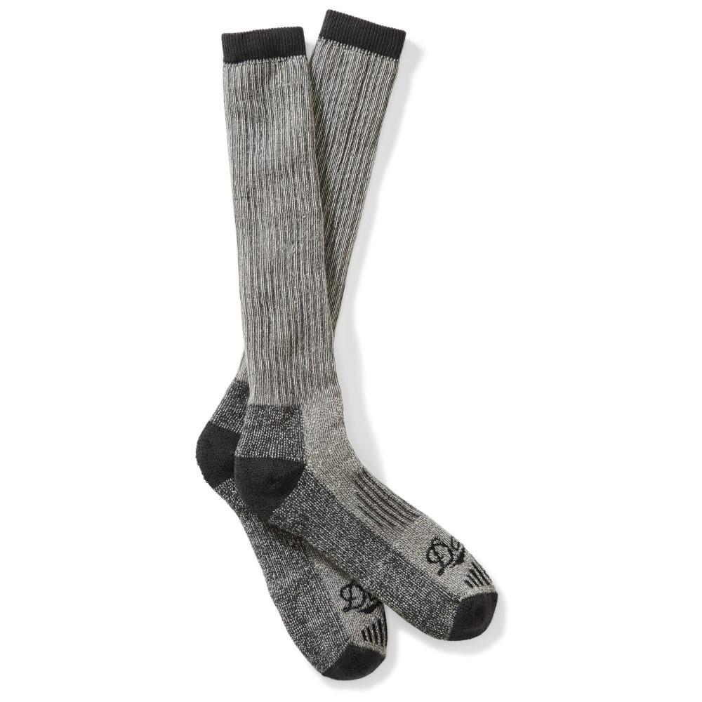 Gray woolen socks with black accents.