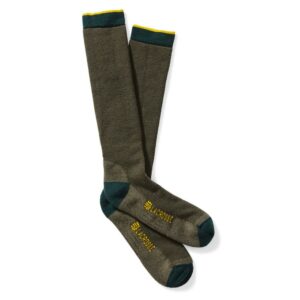 Green knee-high socks with yellow logo