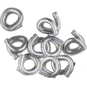 Steel wire rope thimbles on white background