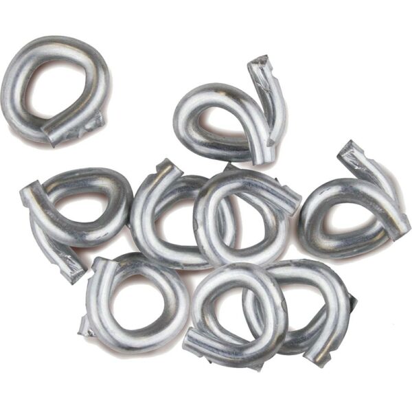 Steel wire rope thimbles on white background