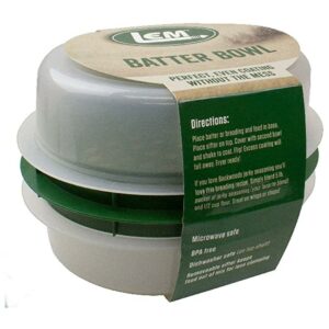 LEM batter bowl for coating food mess-free.