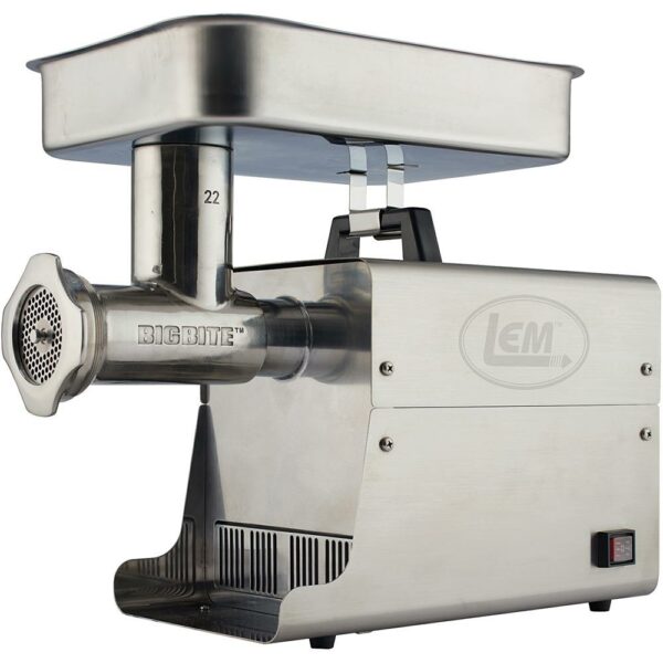 Industrial stainless steel meat grinder machine.
