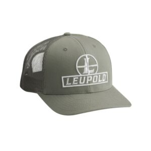 Olive cap with logo and mesh back panel.