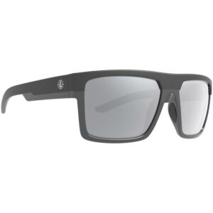 Stylish black sunglasses with gray lenses.