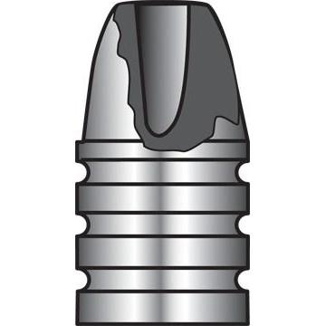 Illustration of a bullet with distinct grooves.
