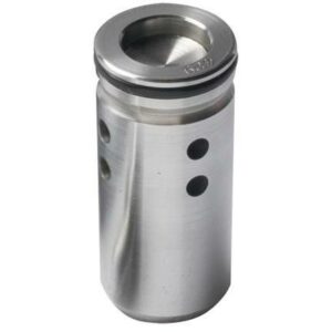 Metal hydraulic valve spool component with holes