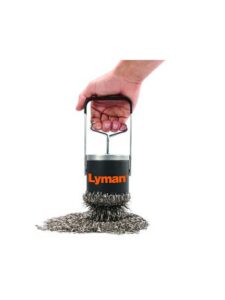 Hand holding Lyman media separator tool.