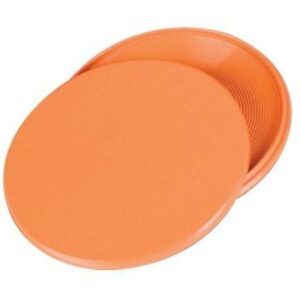 Stack of orange clay pigeon targets