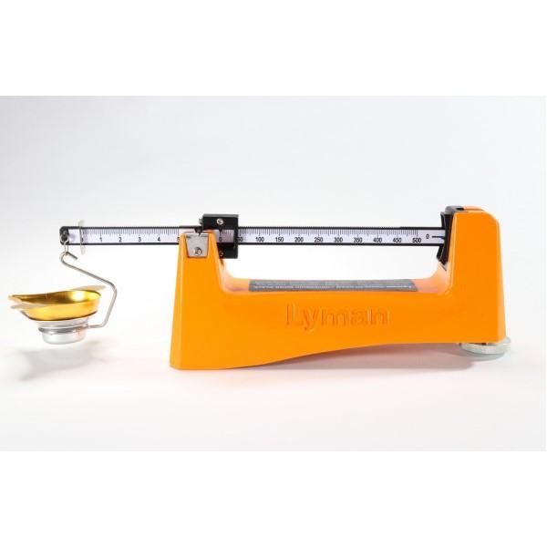 Orange Lyman balance beam scale for precise measurements.
