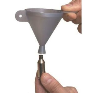Funnel used for refilling ammunition cartridge.
