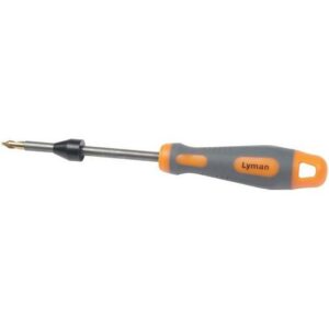 Orange-gray Lyman screwdriver with gold tip.