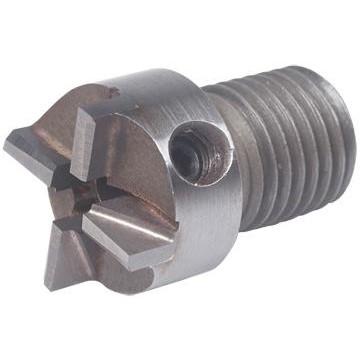 Metal screw cutting tool close-up