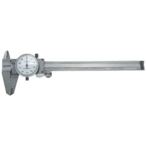 Precision dial caliper with measurement markings