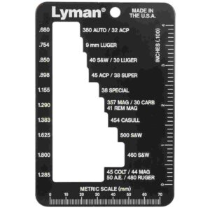 Lyman cartridge gauge and caliper measurement tool.