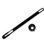 Black strap and washer on white background