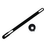 Black cable tie with circular lock piece