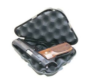 Handgun in padded carrying case