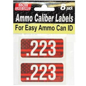 Ammo caliber labels for .223 rounds, 8 pack.