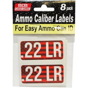 Ammo caliber labels for easy can identification.