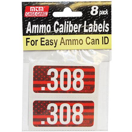 Ammo caliber labels .308 for can identification.