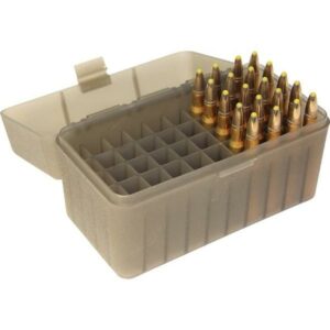 Open ammunition box with bullets inside
