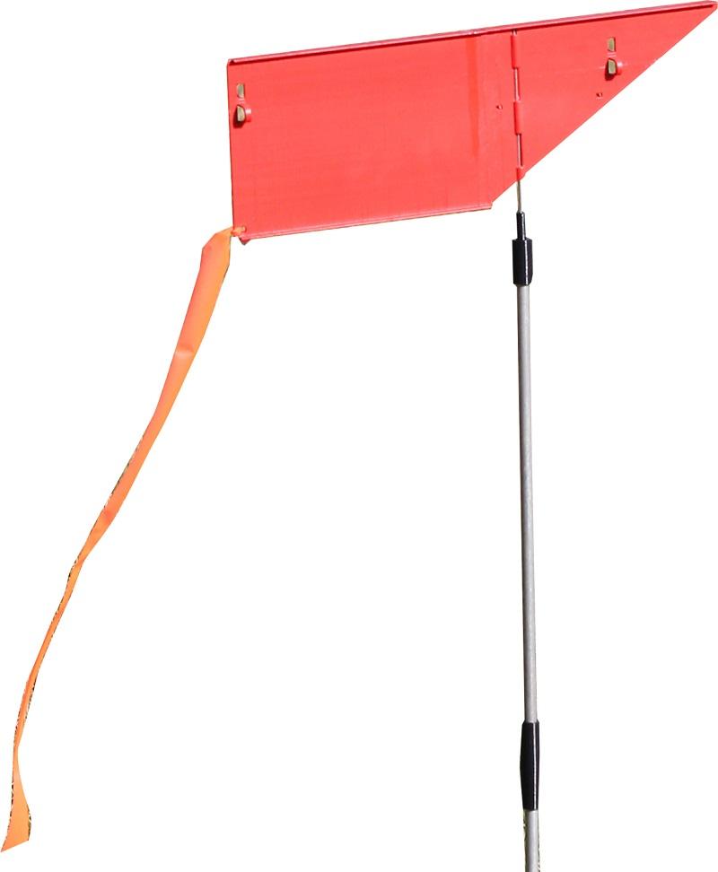 Red bike safety flag with pole