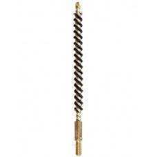 Gun barrel cleaning brush with metal bristles.