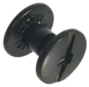 Black plastic screw for furniture assembly