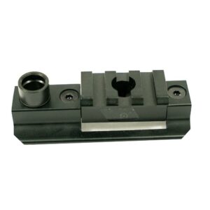 Black metal mount bracket with screws