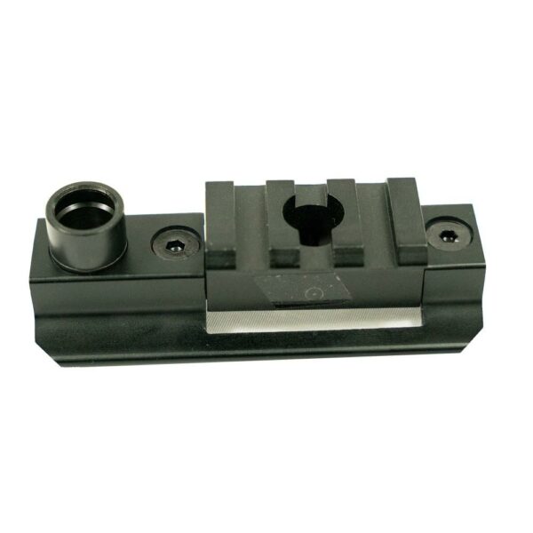 Black metal mount bracket with screws