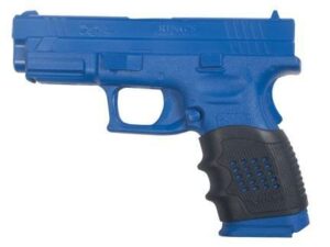 Blue training pistol with black grip
