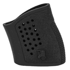 Textured black rubber grip, handgun accessory.