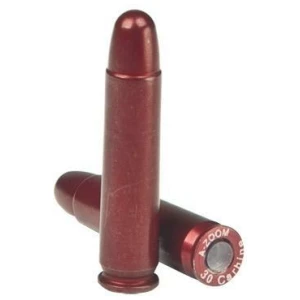 Red A-ZOOM .30 Carbine dummy cartridges