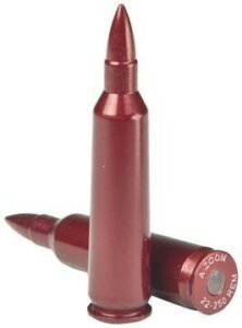 Red dummy ammunition rounds for training use