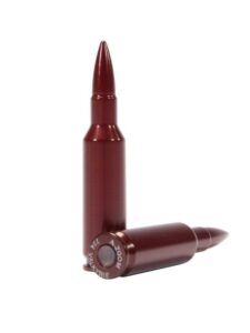 Two red dummy bullets on white background