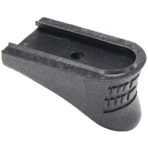 Black textured plastic wedge object with hole