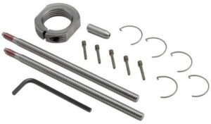 Metal hardware kit with bolts and allen wrench
