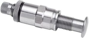 Metal air tool coupler isolated on white background.