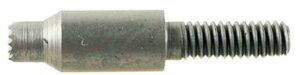 Close-up of a metal carriage shaft screw