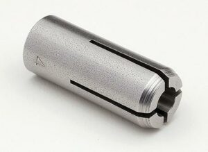 Metal collet for machine tool holding.